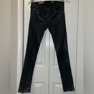 Adriano Goldschmeid Leatherette Coated Jeans